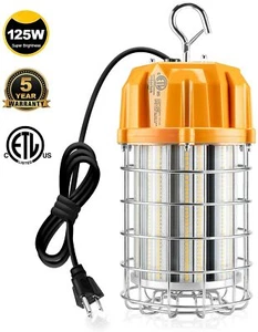 LED Temporary Job Site Lighting 125W 5000K Portable Construction Workshop Light - Picture 1 of 7