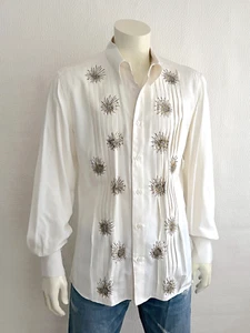 VTG Versace Silk Shirt Embellished With Rhinestones - Picture 1 of 11