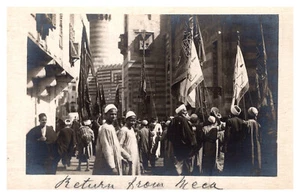EGYPT PILGRIMS RETURNING FROM MECA OLD REAL PHOTO POSTCARD - Picture 1 of 2
