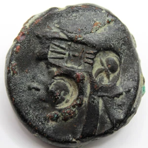 Kingdom of Pontus | Mithradates VI | AE26 | 130-100 BC | Countermarks | HEAVY - Picture 1 of 11