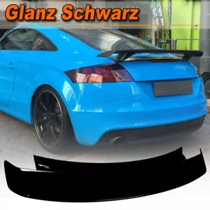 Glanz Schwar Heckspoiler Flügel Lippe Passt für Audi TT MK2 8J TTRS Coupe 08-14 - Picture 1 of 9