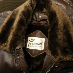 Vintage Military Leather Bomber Flight Jacket USA Berman's - Picture 1 of 13
