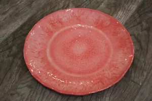 VGUC Pier One Capri Melamine 14" Round Wavy Serving Platter. Coral Pink! - Picture 1 of 4