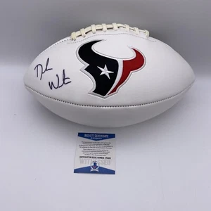 Deshaun Watson Signed Houston Texans Logo Football BAS Cleveland Browns - Picture 1 of 2