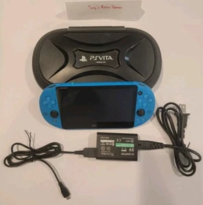 Sony PlayStation PS Vita Aqua Blue PCH-2001 WIFI GameStop NTSC FOR PARTS REPAIR - Picture 1 of 9
