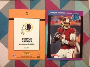 #5 Dwayne Haskins Redskins RC RATED ROOKIE RETRO 2019 PANINI INSTANT 1989 Donrus - Foto 1 di 1