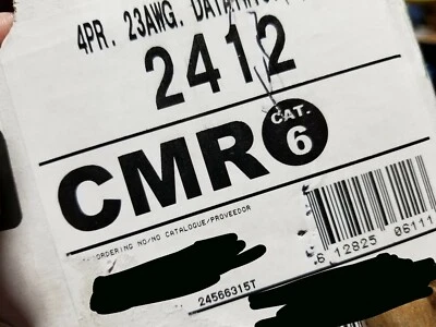 Cable elevador de red Belden 2412 23/4P mejorado CAT6+ UTP DataTwist blanco/100 pies Foto 1 de 4