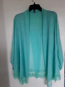Vanity Womens Mint Green Large Long Sleeve Open Front Cardigan - Picture 1 of 4