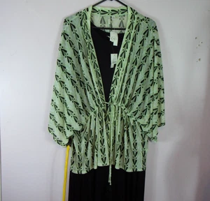 Cato Dress Womens Size XL Black w Green  Floral Jacket 2pc Set NWT - Picture 1 of 10