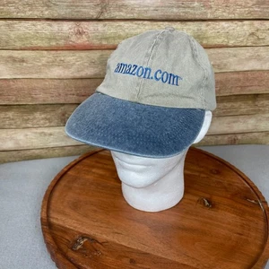 Vintage 90s Amazon .Com Hat Khaki Biggest Book Store Baseball Cap Dad Promo Y2K - Picture 1 of 9