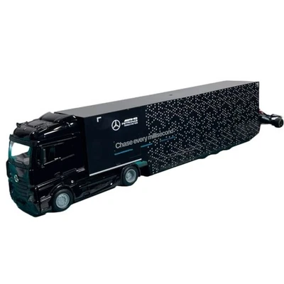 Modellino Camion Bburago 1/43 Mercedes Benz Actros Gigaspace Racing Transporter - Immagine 1 di 4