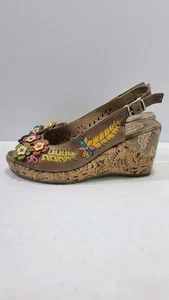 Damen-Sandalen Spring Step L'Artiste offene Zehenpartie Fersenriemen Keilabsatz Blumen Größe 39 - Bild 1 von 5