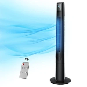 Tower Fan - 48" Oscillating Tower Fan, Bladeless Tower Fan w/ Remote & 12H Ti... - Picture 1 of 7