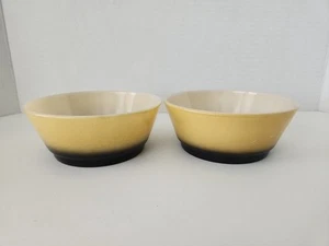 Vintage Anchor Hocking Fire King Yellow & Black Ombré Small Bowls - Picture 1 of 7