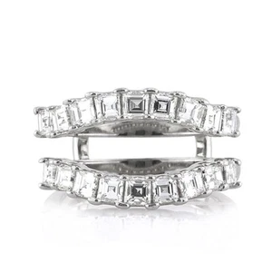 Chaqueta de anillo de boda de diamantes talla Asscher de 1,80 quilates - Imagen 1 de 5