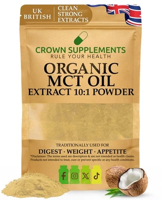 Organic MCT Oil Powder Extract 10:1 | Clean Formula | Crown Supplements UK