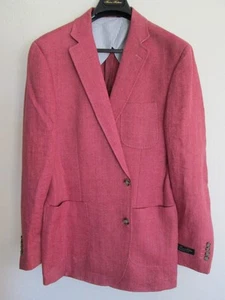 men's New Brooks Brothers Regent Fit PINK Linen Flax JACKET 44L - Picture 1 of 5