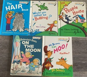 Lot Of 5 Grolier Bright Early Set Hair, Bullfrog, People, Moon, & Moo ACCEPTABLE - Picture 1 of 3