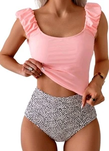 Eomenie Tankini Badeanzüge Damen klein gerafft Bauchkontrolle Badeanzug Neu mit Etikett - Bild 1 von 6
