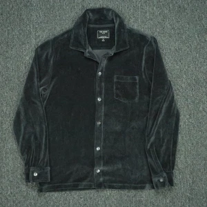 Todd Snyder Shirt Men Small Gray Velvet Deck Long Sleeve Button Up Velour - Picture 1 of 8
