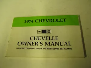 Chevrolet Chevelle 1974 dueños originales manejo manual y manual de seguridad - Imagen 1 de 3