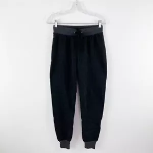 Wildfox Black JACK Jogger Pants Size S Sherpa Fleece Casual Comfy Loungewear New - Picture 1 of 7