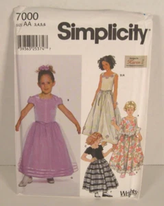 Simplicity 7000 Lined Tops & Skirts - Both w/Variations Girls' 3-6 Pattern Uncut - Picture 1 of 2