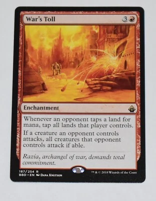 WAR'S TOLL Red Rare Enchantment BATTLEBOND MTG Card - Image 1 of 4