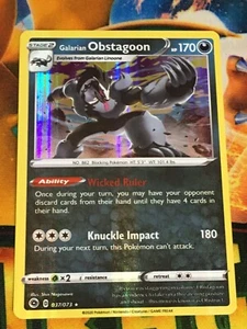 D104 POKEMON TCG SWORD SHIELD CHAMPION'S PATH GALARIAN OBSTAGOON #037 HOLO NM R - Picture 1 of 12