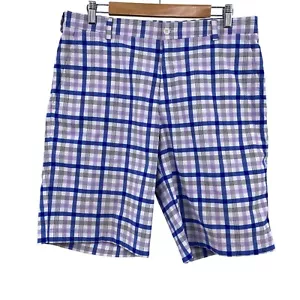 Nike Golf pantaloncino uomo a quadri taglia 33 dri fit bianco viola blu elasticizzato - Foto 1 di 8