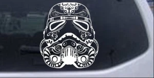 Calcomanía de ventana Star Wars Stormtrooper calavera de azúcar coche camión pegatina blanca 8X7 - Imagen 1 de 1