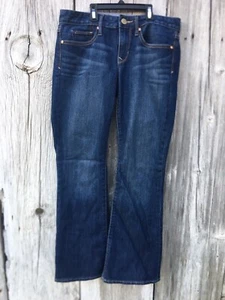 Women's Gap 1969 Jean 27/4a Dark Wash Curvy Distressed - Picture 1 of 5
