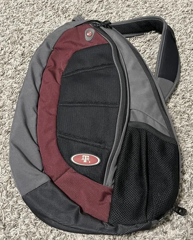 Texas A&M Aggies Sling Backpack Cross Body Single Strap Maroon Black Gray NCAA Cover
