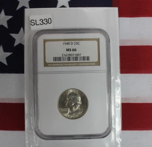 1948 D Silver Washington Quarter - 25c - NGC MS 66 (SL330) - Picture 1 of 2