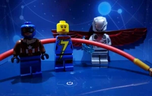 Lotto Minifigure Lego Marvel Super Hero Ms Marvel Capitan America Super Aptoid - Foto 1 di 17
