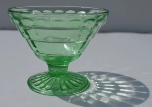 Hocking Green Depression Glass “Block Optic” Sherbet 1930s - Picture 1 of 3