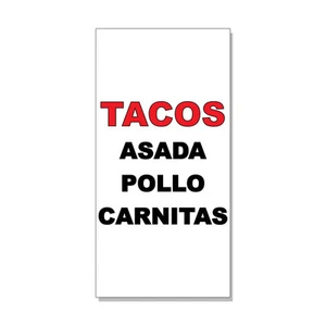 Letrero de tienda Tacos Asada Pollo Carnitas rojo negro bar restaurante calcomanía pegatina - Imagen 1 de 1