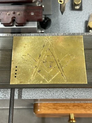 QTY 1 YOUR CHOICE OF 19 BRASS MASTER TEMPLATE FOR NEW HERMES ENGRAVER FONT TRAY - Image 1 of 4