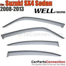WellVisors Window Visors 2008-2013 Suzuki SX4 Sedan Side Deflectors Black