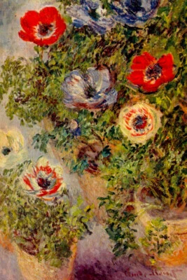 Claude Monet Still Life With Anemones Cool Wall Decor Art Print Poster 12x18 - Image 1 of 3