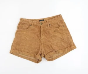 Ghanda Womens Brown Cotton Hot Pants Shorts Size 8 L3 in Regular Button - Picture 1 of 10