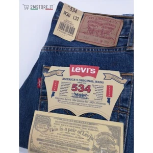 LEVI'S jeans LEVIS 534 Blu Slim Fit Dritto Vita Alta Original Vintage Deadstock - Foto 1 di 11