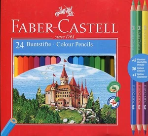 FABER-CASTELL 24 MATITE COLORATE PUNTA EXTRA + 3 + temperino - Imagen 1 de 1