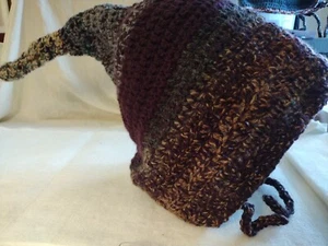 3259 Forest Fairy Hooded Hat Cosplay Woodland Elf Fae Handmade maroon gray, tan - Picture 1 of 11
