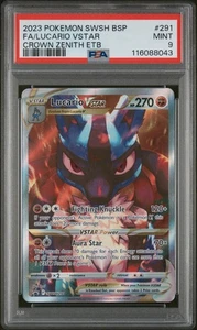PSA 9 - Lucario VSTAR SWSH291 Black Star Promo Crown Zenith ETB - Pokemon TCG - Picture 1 of 2