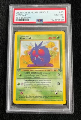 2000 P.M. Pokemon Italian Jungle Venonat 1st Edition Card #63 PSA Mint 8 - Image 1 of 2