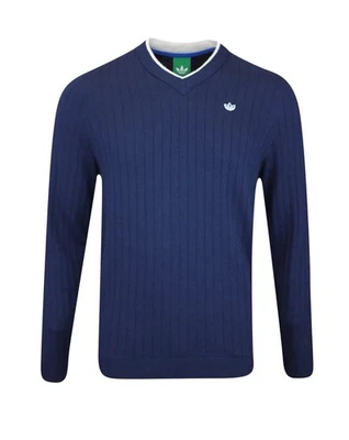 Adidas JP1193 Men's Originals Cashmere Knit Golf Sweater LARGE L Night Indigo - Image 1 of 4