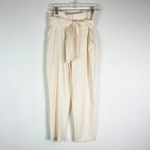 Veronica Beard NWT Women's Setti Ecru Paper Bag Waist Pant Ivory Size 6 - Picture 1 of 7