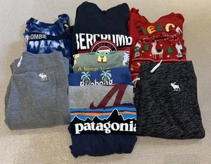 Boys Clothes Lot Abercrombie, Patagonia, Sweatpants, Shirts 10-12, Medium. 12 Pc - Picture 1 of 9