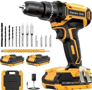 21V Akku Bohrhammer mit 2 Akkus 2000mAh 25+3 Drehmoment 42N.m 14 Stück 2 spd - Bild 1 von 6